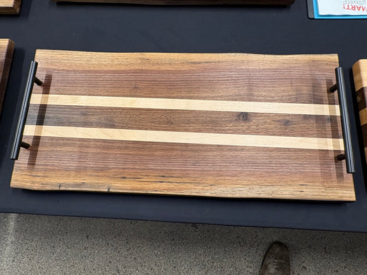 Live Edge Walnut & Maple Serving Board